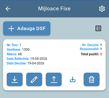 Lista documente stoc faptic mijloace fixe
