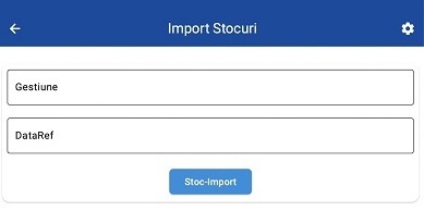 Ecran import nomenclator stocuri din ERP