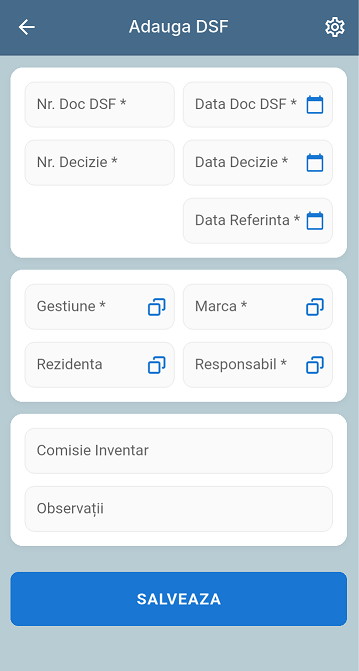 Antet document stoc faptic mijloace fixe