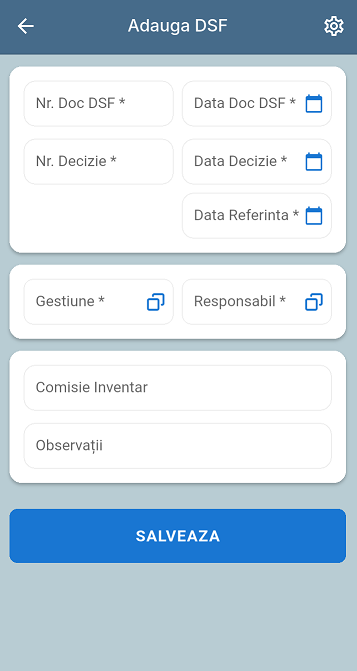 Antet document stoc faptic stocuri